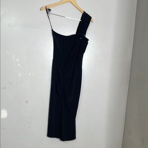 Frederick's of Hollywood Black One-Shoulder Ruched Cutout Side‎ Dress